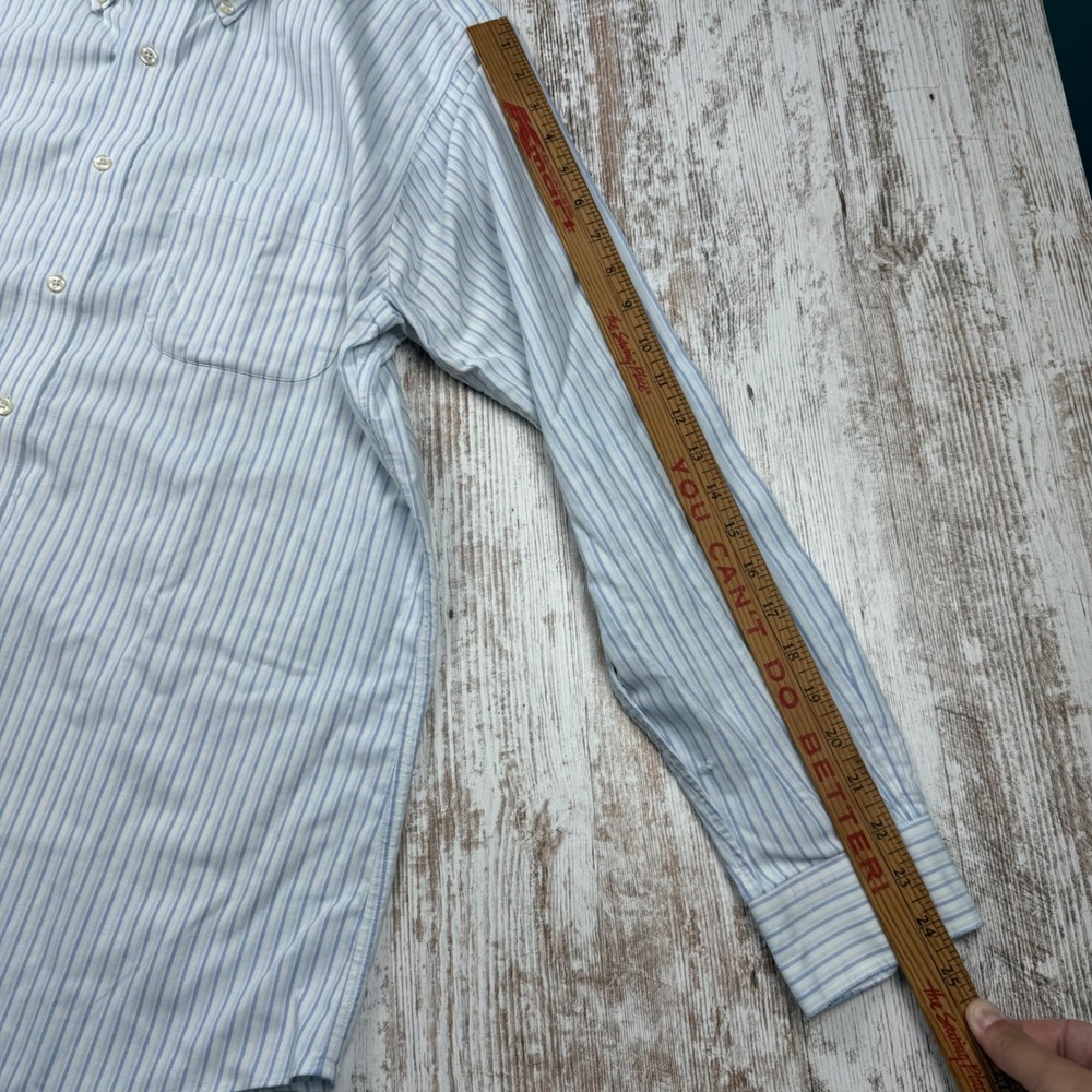 Brooks Brothers Regent Non-Iron Shirt 16-34 Blue White Stripe Supima Cotton - Picture 9 of 10